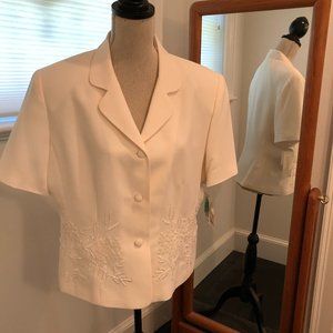 NWT sz14 STUDIO I  dressy jacket short sleeve bead